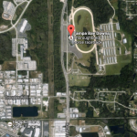 This Google Maps screenshot shows the area of a potential Rays stadium in Oldsmar, to left of the Tampa Bay Downs racetrack.