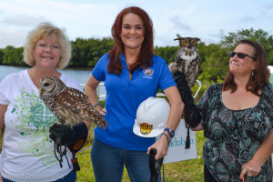 Oldsmar city council member Linda Norris poses with Audubon Society of Clearwater officials, and friends, at the zipline park groundbreaking ceremony on Thursday.