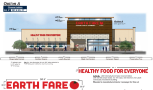 An artist’s rendering of the Earth Fare that is tentatively planned for the redeveloped Woodlands Square Shopping plaza in Oldsmar. Credit: City of Oldsmar.