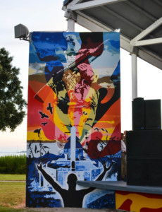 The left side of Oldsmar's mural depicts images of, and by, Army Cpl. Frank R. Gross, who was KIA in 2011.