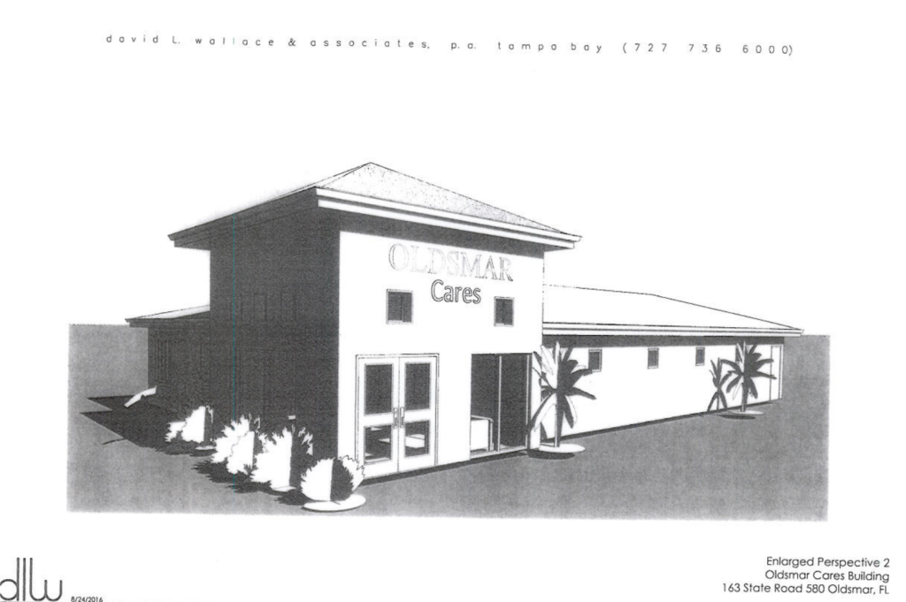 An artist's rendering of the new 3,000 square foot home Oldsmar Cares hopes to build adjacent to its current headquarters on SR 580.