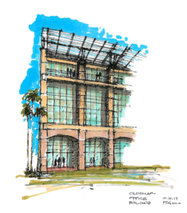 Conceptual artwork for Oldsmar's downtown development project created by Tampa architect Francisco Semsch. Credit: FSA, Inc./Bewes Design Group.
