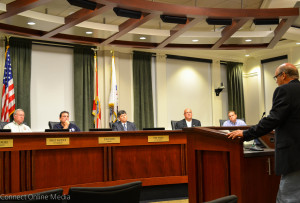 Smith equity Builders president Stephen Grimme speaks to the Oldsmar City Council on Tuesday night.