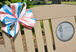This bench dedicated to Frank Gross sits in Oldsmar's Veterans Memorial Park.