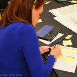 City Council member Linda Norris works on her descriptors.