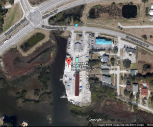A screenshot of an aerial view of the Oldsmar Marina. Credit: Google Maps.