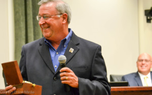 Oldsmar City Manager Bruce Haddock was honored for his 30 years of service to the city last week,