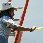 Artist Lakeema Matthew started working on her mural project in Oldsmar on Monday, July 25, 2016.