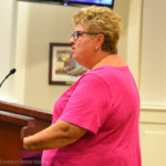Peppertree Drive resident Carolyn Albertson speaks to the Oldsmar City Council on Tuesday, Oct. 18, 2016.
