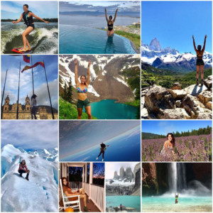 A collage of Gabby McGee on some of her incredible journeys. Credit: Facebook.