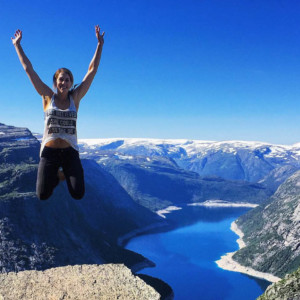 Gabby McGee enjoying a summit in Trolltunga, Norway. Credit: Facebook.