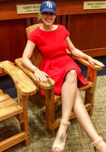 Gabby McGee at an Oldsmar City Council meeting in December 2016.