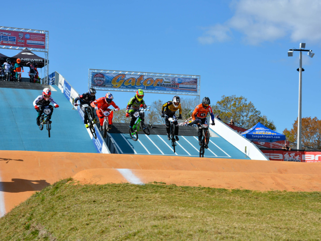 Scene from the 2017 USA BMX Gator Nationals held at the Oldsmar BMX Supercross track last weekend.
